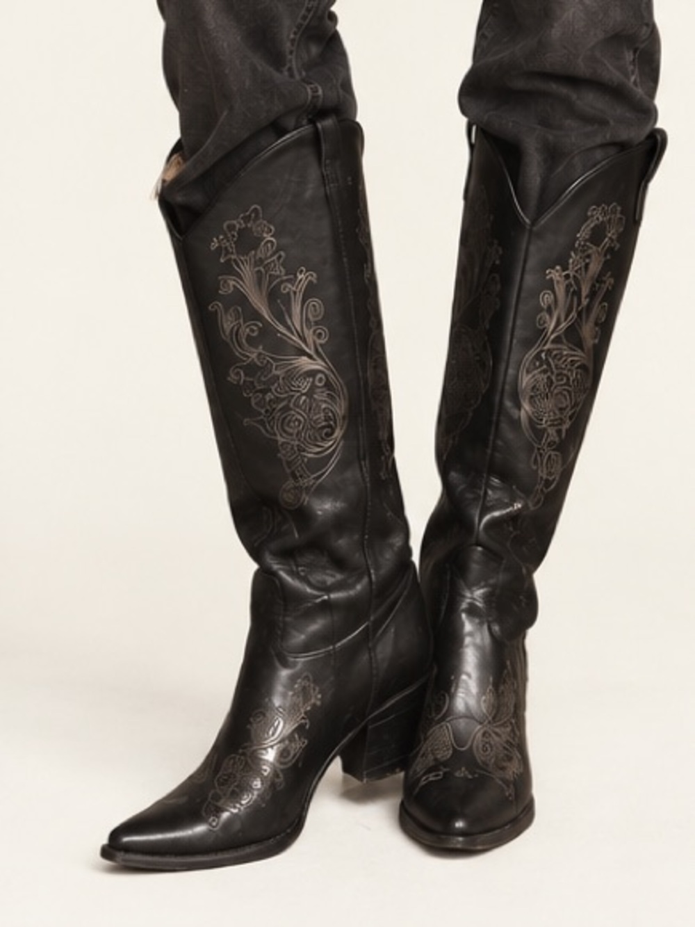 Matisse Black Western Bohemian Victorian Cowgirl Dark Academia Boots Size 7.5